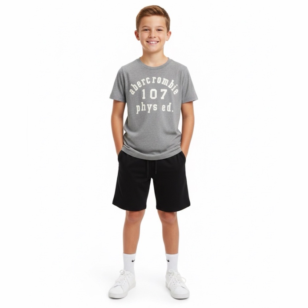 Abercrombie & Fitch Kids Phys Ed Light Grey T-Shirt, Youth XL, Preloved